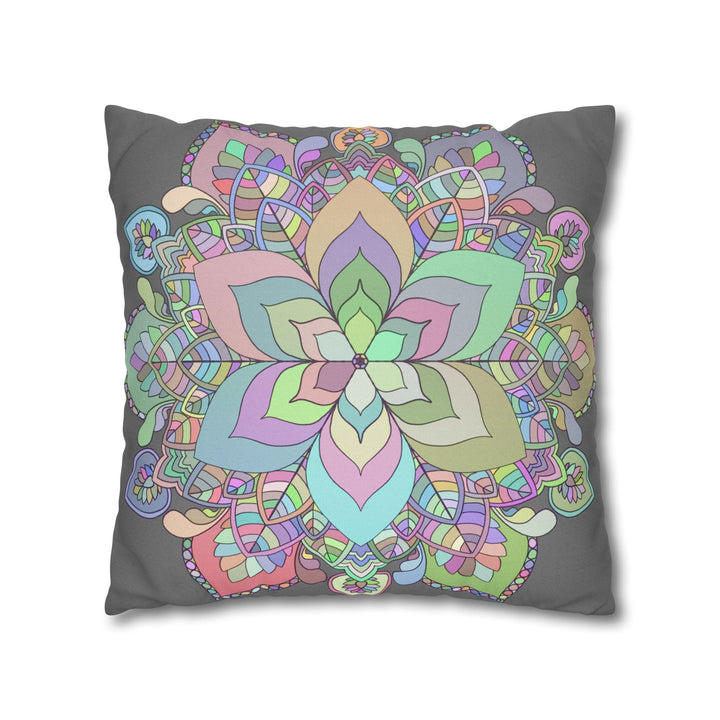 Spun Polyester Square Pillowcase Mandala Art - Original Fine Art - Hand - drawn - Pastel colors - Blululi