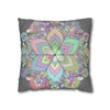 Spun Polyester Square Pillowcase Mandala Art - Original Fine Art - Hand - drawn - Pastel colors - Blululi