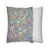 Spun Polyester Square Pillowcase Mandala Art - Original Fine Art - Hand - drawn - Pastel colors - Blululi