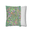 Spun Polyester Square Pillowcase Mandala Art - Original Fine Art - Hand - drawn - Pastel colors, Light Moss Green - Blululi