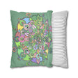 Spun Polyester Square Pillowcase Mandala Art - Original Fine Art - Hand - drawn - Pastel colors, Light Moss Green - Blululi