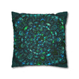 Spun Polyester Square Pillowcase Mandala Art - Original Fine Art - Hand - drawn - Petroleum Green - Blululi