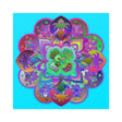 Square Matte Paper Poster Featuring Hand - Drawn Bright Mandala Art - Blululi