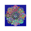 Square Matte Paper Poster Featuring Hand - Drawn Bright Mandala Art - Dark Blue - Blululi