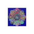 Square Matte Paper Poster Featuring Hand - Drawn Bright Mandala Art - Dark Blue - Blululi