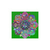 Square Matte Paper Poster Featuring Hand - Drawn Bright Mandala Art - Dark Green - Blululi