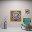 Square Matte Paper Poster Featuring Hand - Drawn Bright Mandala Art - Dark Orange - Blululi