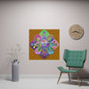 Square Matte Paper Poster Featuring Hand - Drawn Bright Mandala Art - Dark Orange - Blululi