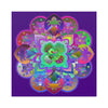 Square Matte Paper Poster Featuring Hand - Drawn Bright Mandala Art - Dark Purple - Blululi