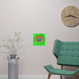 Square Matte Paper Poster Featuring Hand - Drawn Bright Mandala Art - Green - Blululi