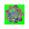 Square Matte Paper Poster Featuring Hand - Drawn Bright Mandala Art - Green - Blululi