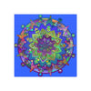 Square Matte Paper Poster Featuring Hand - Drawn Bright Mandala Art - Light Blue - Blululi