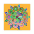 Square Matte Paper Poster Featuring Hand - Drawn Bright Mandala Art - Light Orange - Blululi