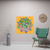 Square Matte Paper Poster Featuring Hand - Drawn Bright Mandala Art - Light Orange - Blululi