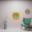 Square Matte Paper Poster Featuring Hand - Drawn Bright Mandala Art - Light Orange - Blululi