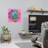 Square Matte Paper Poster Featuring Hand - Drawn Bright Mandala Art - Light Pink - Blululi