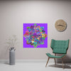 Square Matte Paper Poster Featuring Hand - Drawn Bright Mandala Art - Light Purple - Blululi