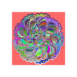 Square Matte Paper Poster Featuring Hand - Drawn Bright Mandala Art - Light Red - Blululi