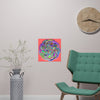 Square Matte Paper Poster Featuring Hand - Drawn Bright Mandala Art - Light Red - Blululi