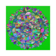 Square Matte Paper Poster Featuring Hand - Drawn Bright Mandala Art - Medium Green - Blululi