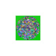 Square Matte Paper Poster Featuring Hand - Drawn Bright Mandala Art - Medium Green - Blululi