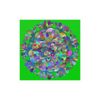 Square Matte Paper Poster Featuring Hand - Drawn Bright Mandala Art - Medium Green - Blululi