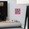 Square Matte Paper Poster Featuring Hand - Drawn Bright Mandala Art - Medium Pink - Blululi