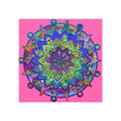 Square Matte Paper Poster Featuring Hand - Drawn Bright Mandala Art - Pink - Blululi