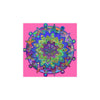 Square Matte Paper Poster Featuring Hand - Drawn Bright Mandala Art - Pink - Blululi