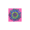 Square Matte Paper Poster Featuring Hand - Drawn Bright Mandala Art - Pink - Blululi