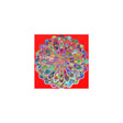 Square Matte Paper Poster Featuring Hand - Drawn Bright Mandala Art - Red - Blululi