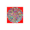 Square Matte Paper Poster Featuring Hand - Drawn Bright Mandala Art - Red - Blululi