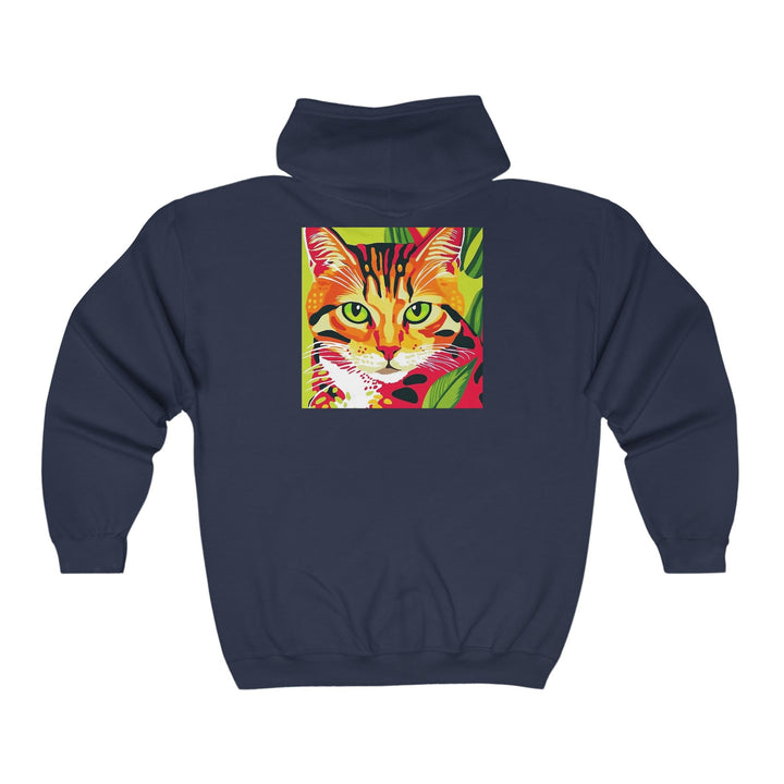 Striped Cat Hoodie - Colorful Savana Design Hoodie - Blululi