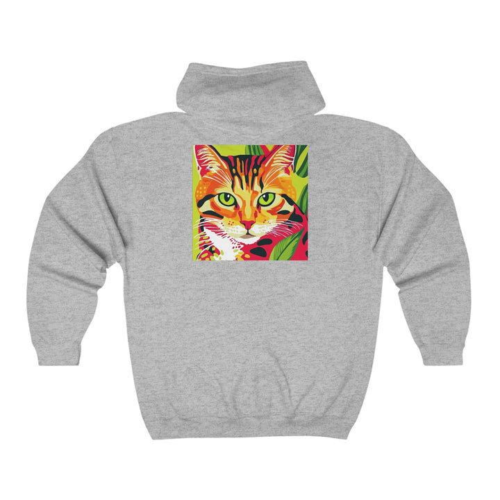 Striped Cat Hoodie - Colorful Savana Design Hoodie - Blululi