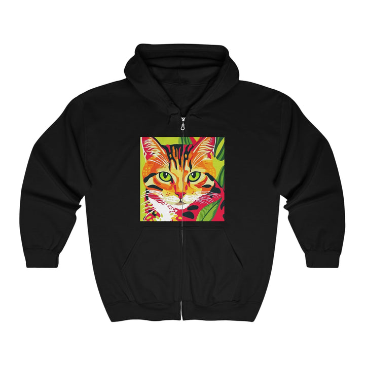 Striped Cat Hoodie - Colorful Savana Design Hoodie - Blululi