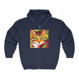 Striped Cat Hoodie - Colorful Savana Design Hoodie - Blululi