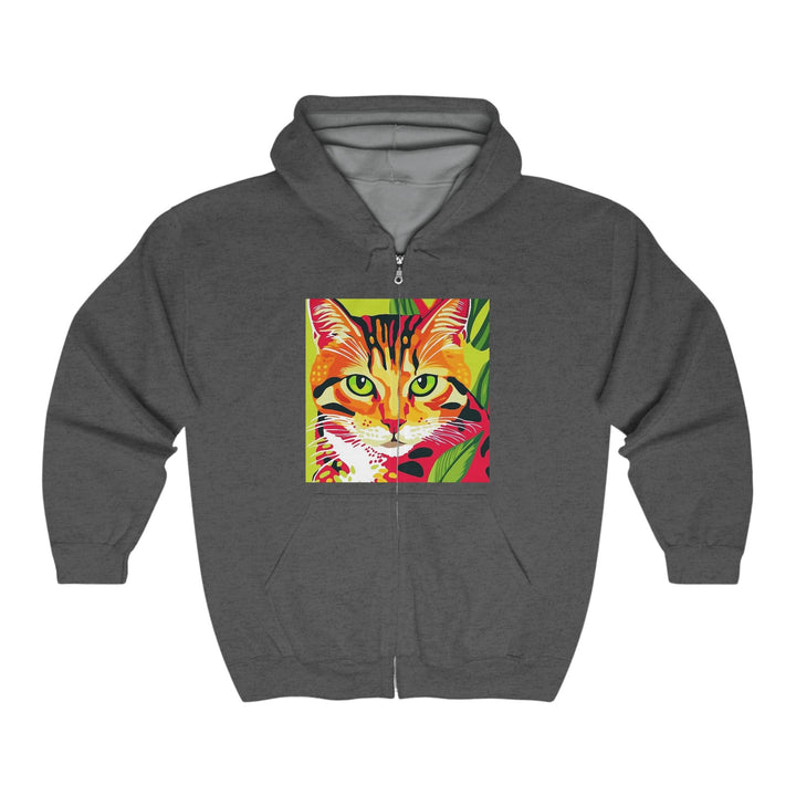 Striped Cat Hoodie - Colorful Savana Design Hoodie - Blululi