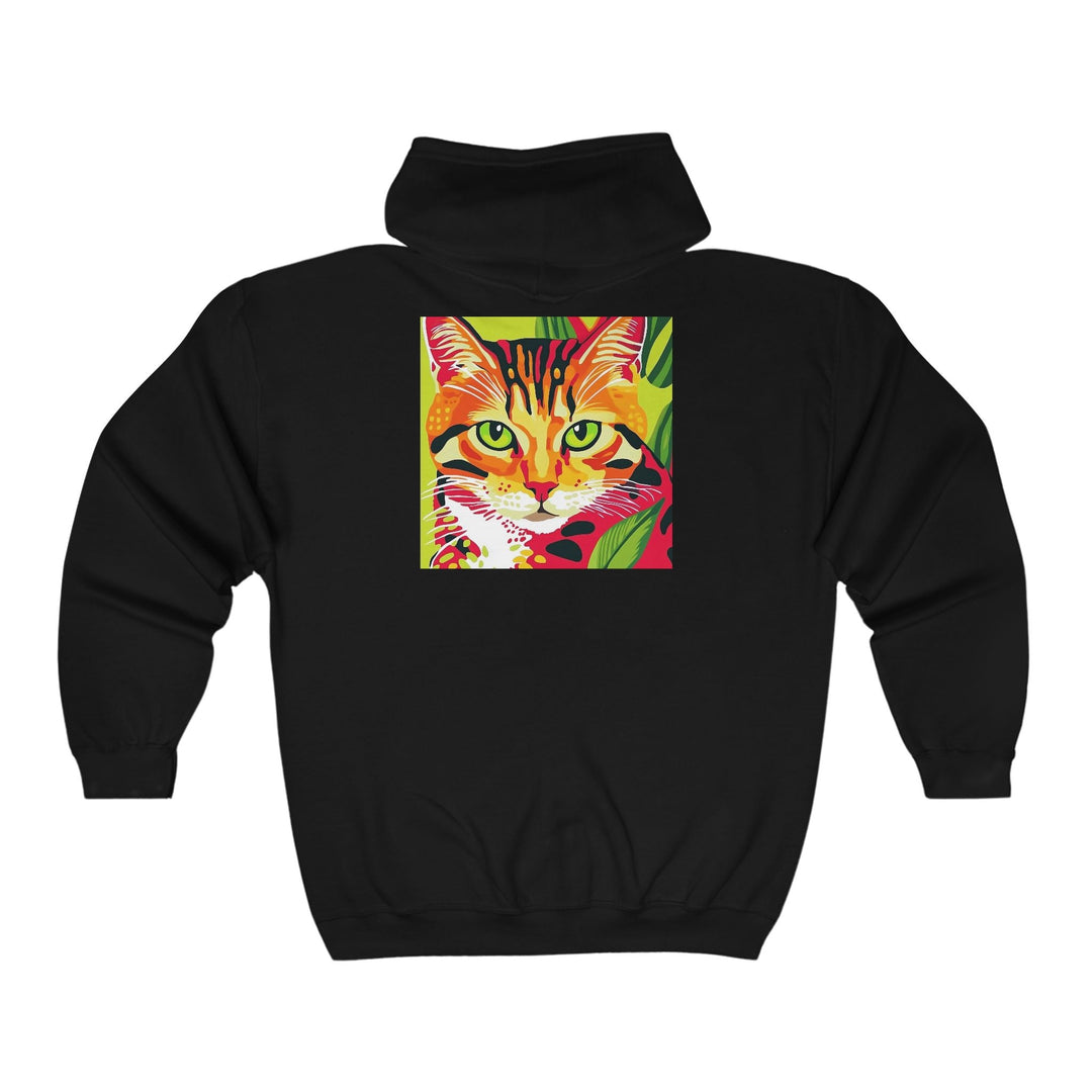 Striped Cat Hoodie - Colorful Savana Design Hoodie - Blululi