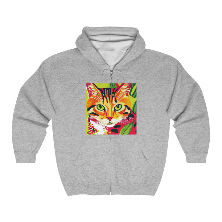 Striped Cat Hoodie - Colorful Savana Design Hoodie - Blululi