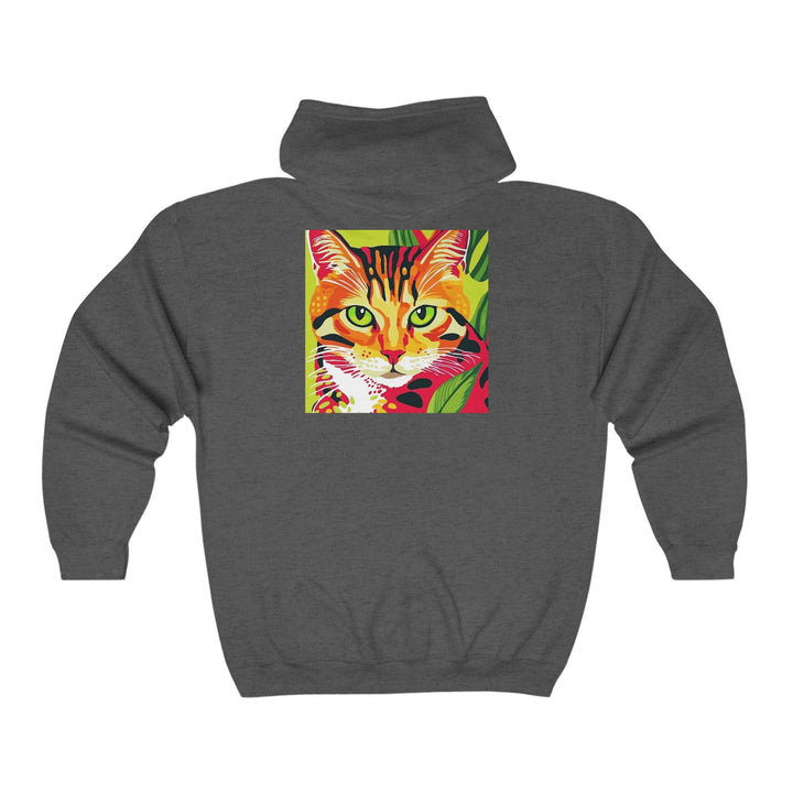 Striped Cat Hoodie - Colorful Savana Design Hoodie - Blululi