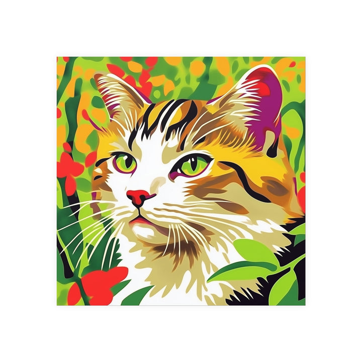 Striped Cat in Lush Savanna Poster Poster - Blululi