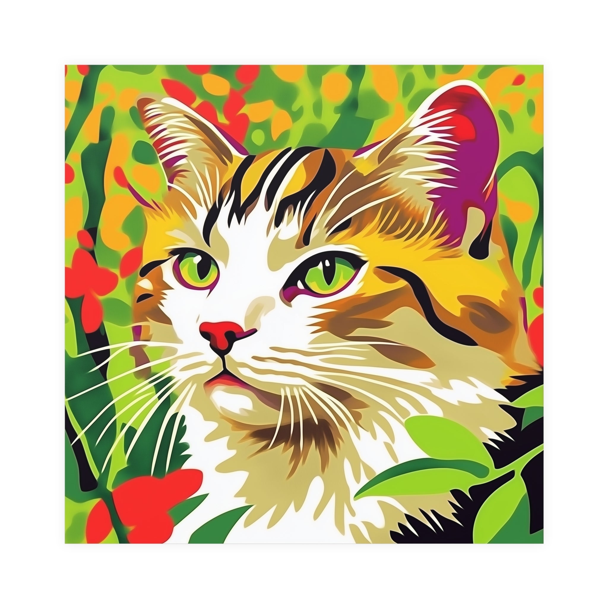 Striped Cat in Lush Savanna Poster Poster - Blululi