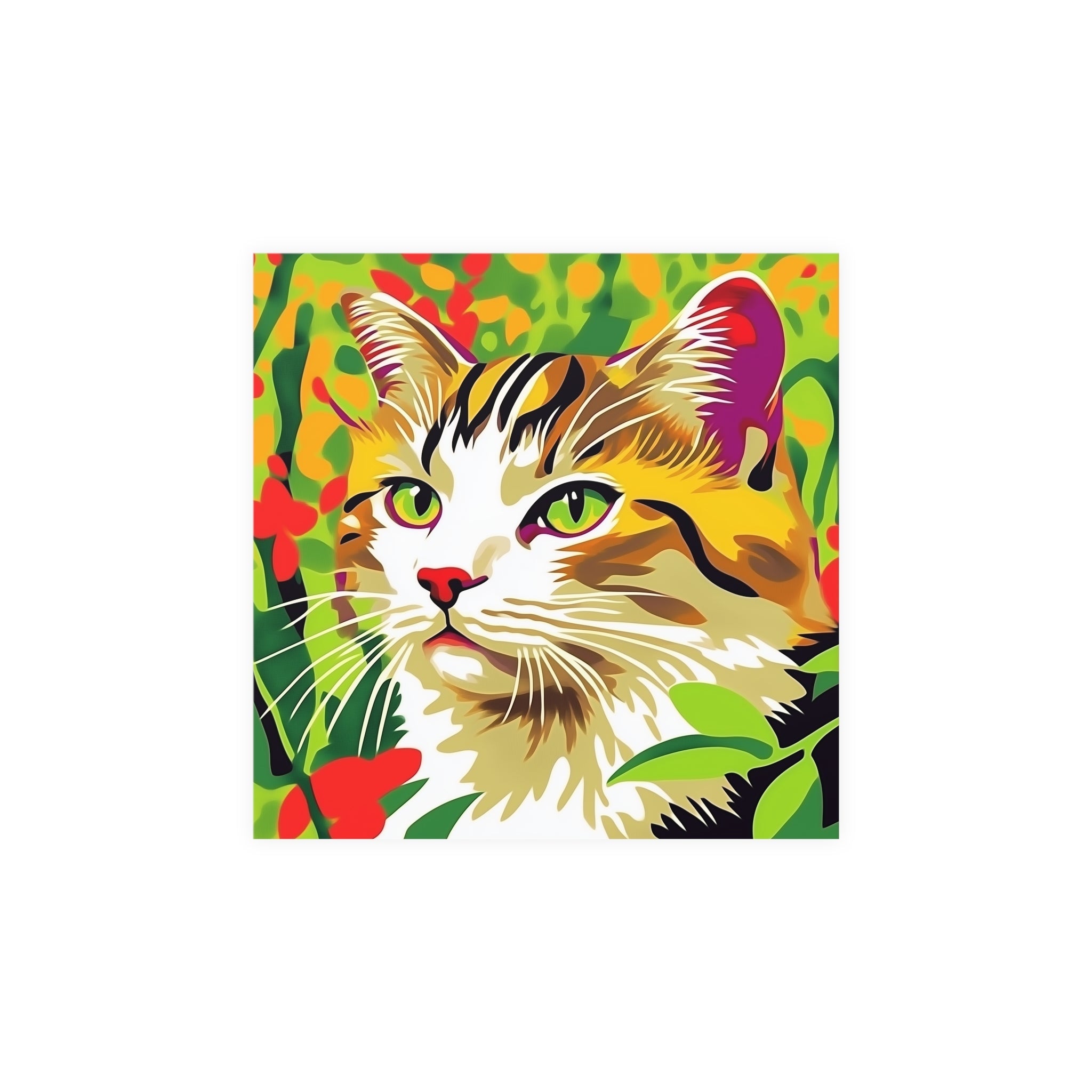 Striped Cat in Lush Savanna Poster Poster - Blululi