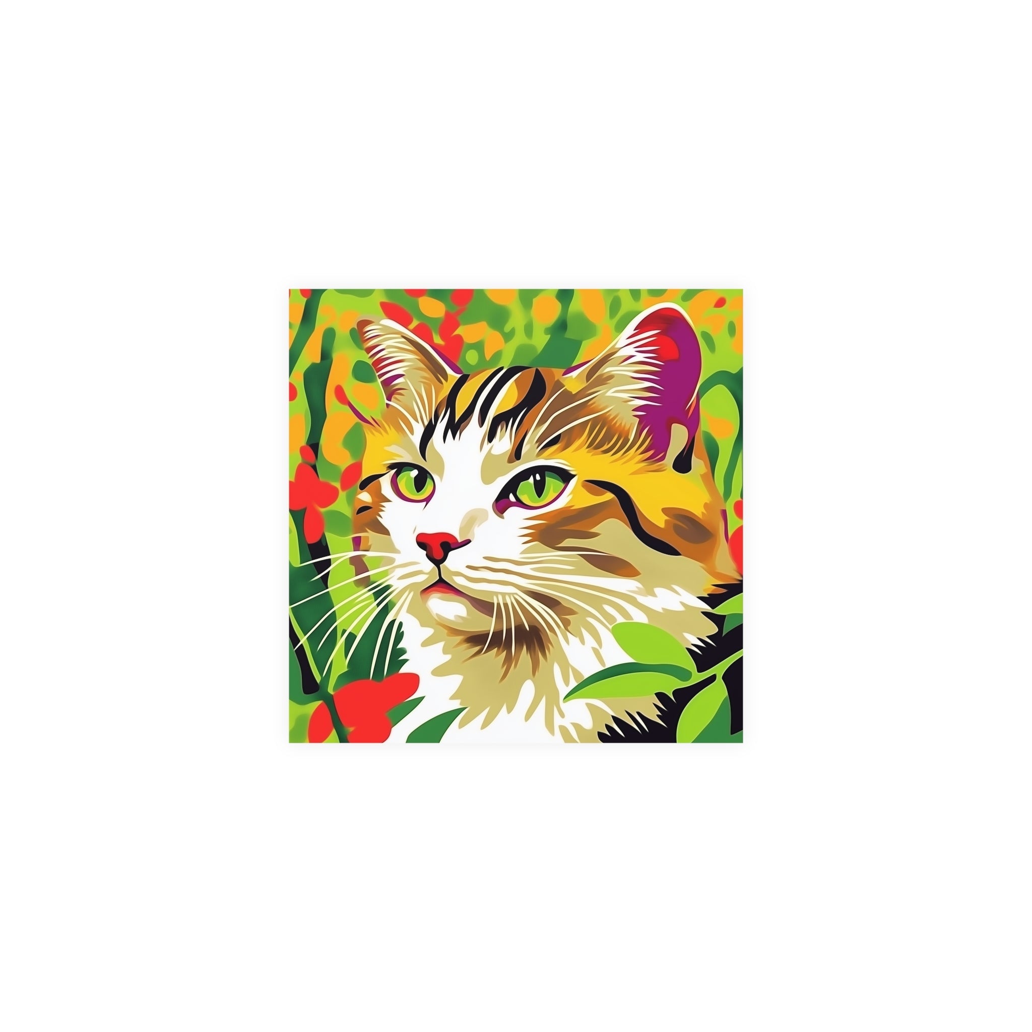 Striped Cat in Lush Savanna Poster Poster - Blululi