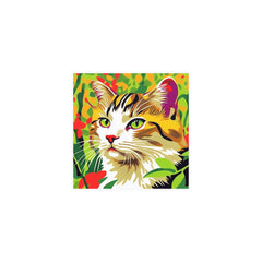 Striped Cat in Lush Savanna Poster Poster - Blululi