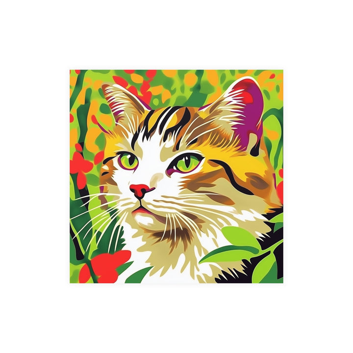 Striped Cat in Lush Savanna Poster Poster - Blululi