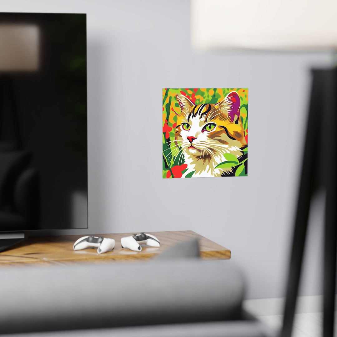 Striped Cat in Lush Savanna Poster Poster - Blululi