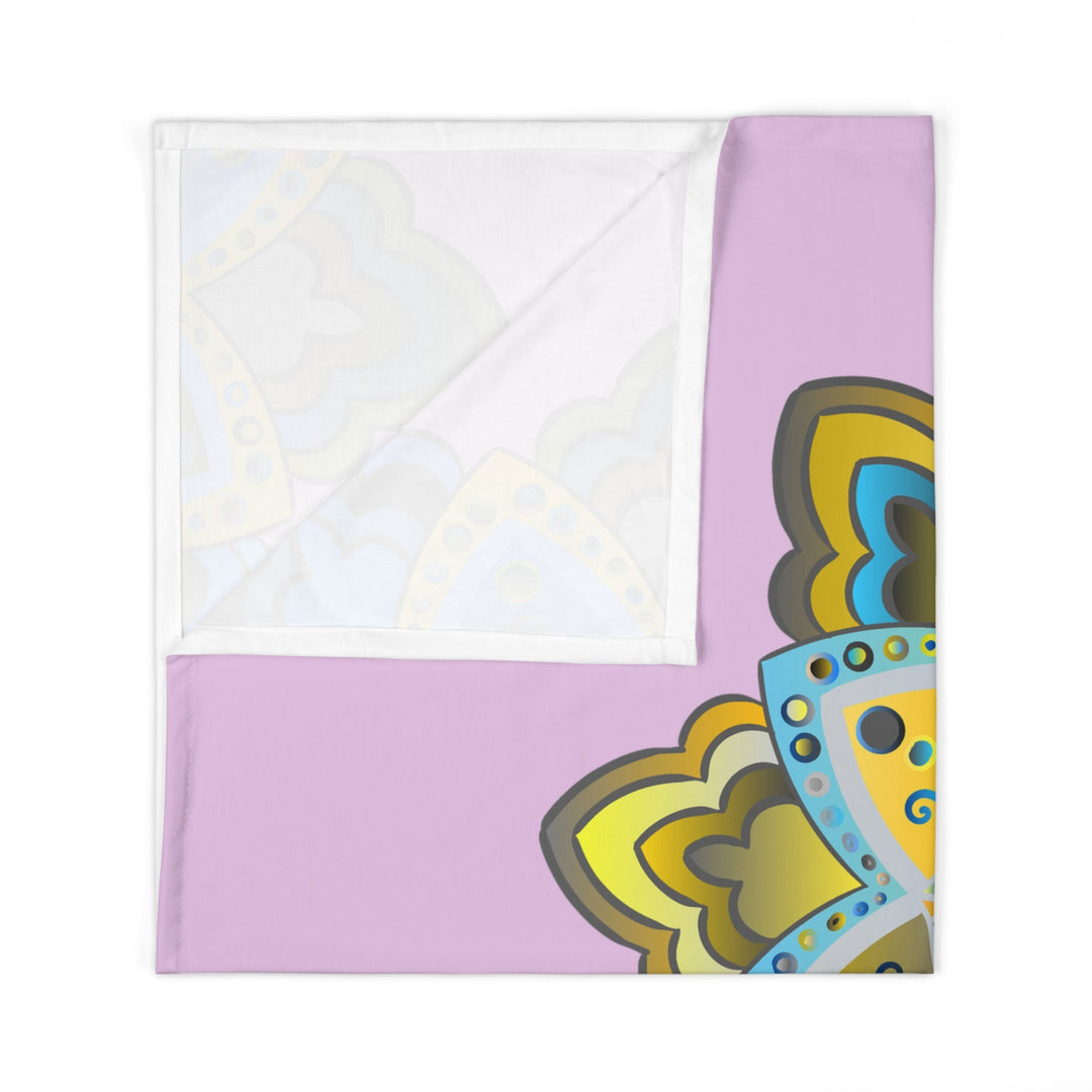 Swaddle Blanket - Hand Drawn Lilac Mandala Design Home Decor - Blululi