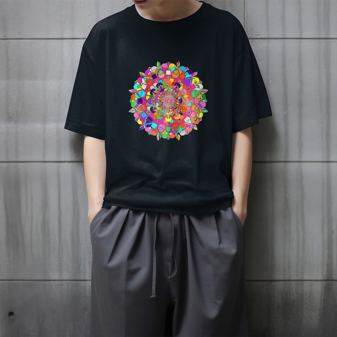 T-Shirt Oversize - Oversized Crewneck T-Shirt with Hand - Drawn Manda T-Shirt Oversize - Blululi