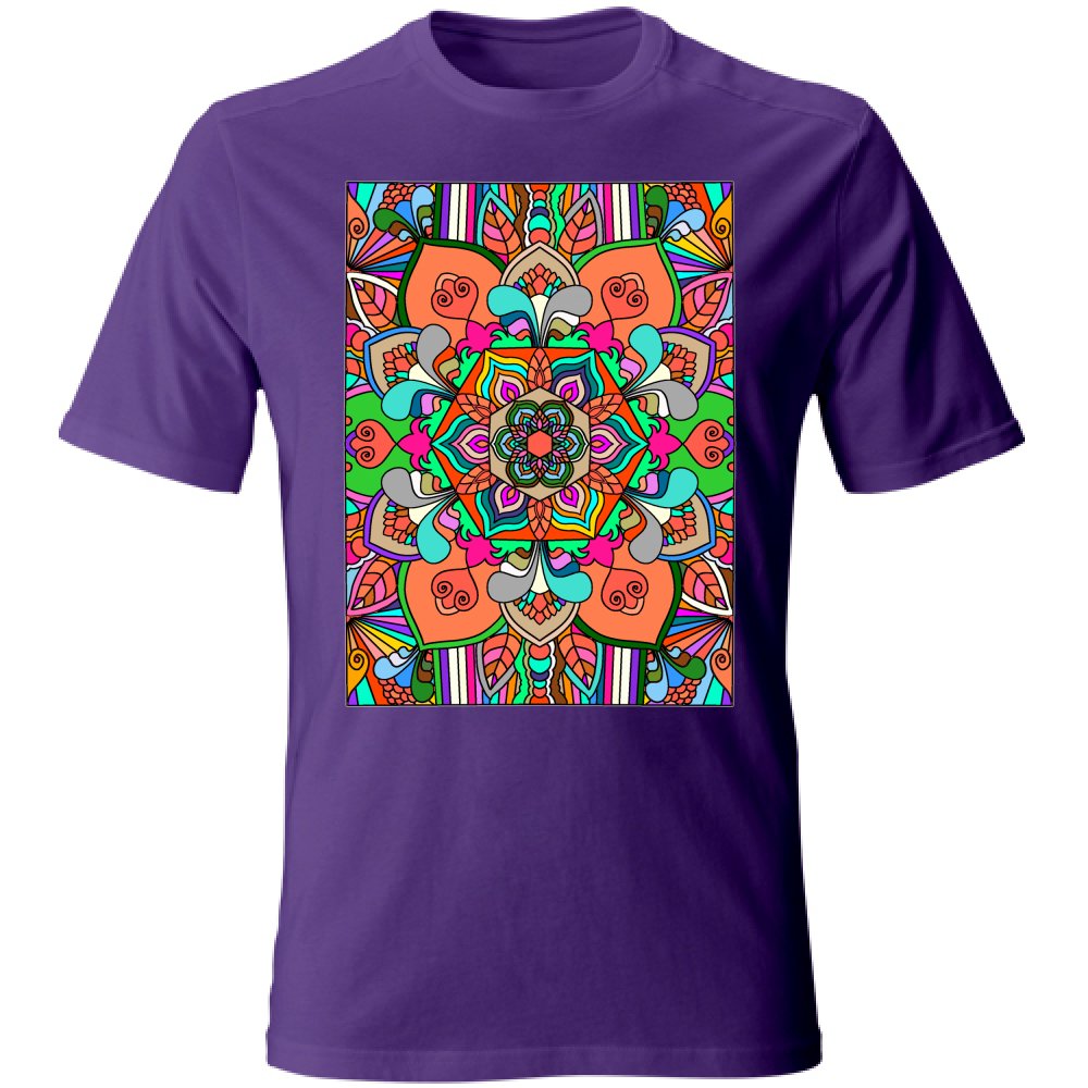 T-Shirt Unisex - Soft Cotton T-Shirt with Hand - Drawn Mandala T-Shirt Unisex - Blululi